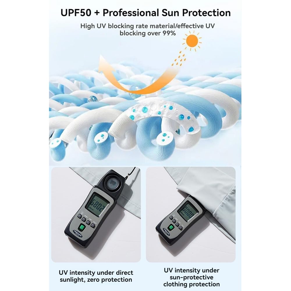 SPF50 Ice Silk Protector solar para hombre, camisas de protección contra erupciones de pesca, camisas de verano con protección solar ligera, abrigo de piel