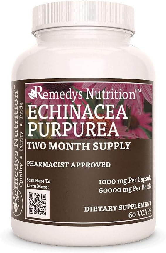 Remedy’s nutrition Echinacea | 1,000 mg, 60 Vegan Capsules Herbal Dietary Supplement | Two Month Supply Remedy’s nutrition Echinacea | 1,000 mg, 60 Vegan Capsules Herbal Dietary Supplement | Two Month Supply