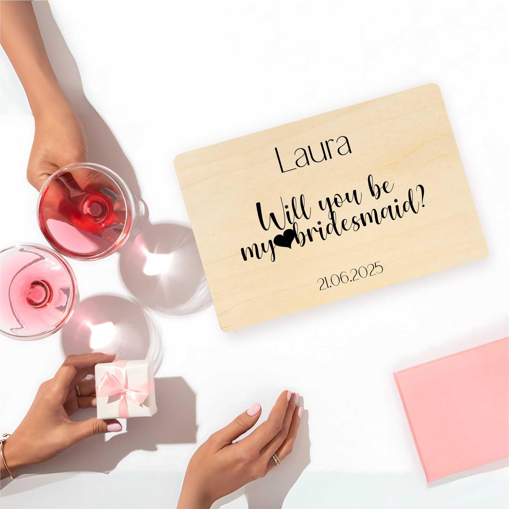 Creative Deco Cadeau de Mariage Fiançailles pour EVJF Personnalisé | Boîte à Souvenirs pour Enterrement de Vie de Jeune Fille | Coffret Cadeaux Personnalisable Future Mariée | Boîte en Bois