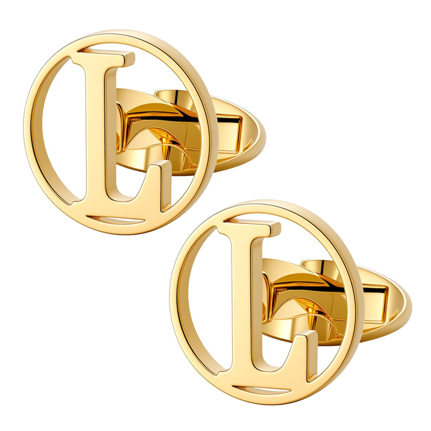 GWD Cufflinks for Men Classic Tuxedo Shirt Wedding Cuff Links Personalized Initials A-Z Gift