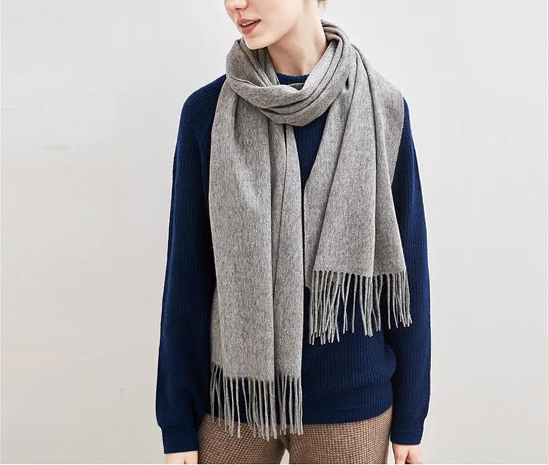 Bufanda de cachemira para mujer, pashmina, unisex, color sólido, cálido, otoño, invierno, gruesa, suave, larga, cachemira