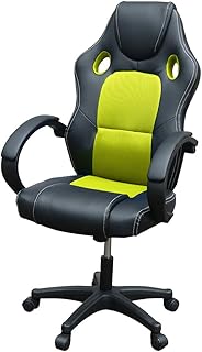 Gaming Chair, Racing Style Office High Back Ergonomic Conference Work Chair Reclining Computer PC Swivel Desk Chair with Lumbar Support&Adjustable Task Gas lift PU Leather (Green)