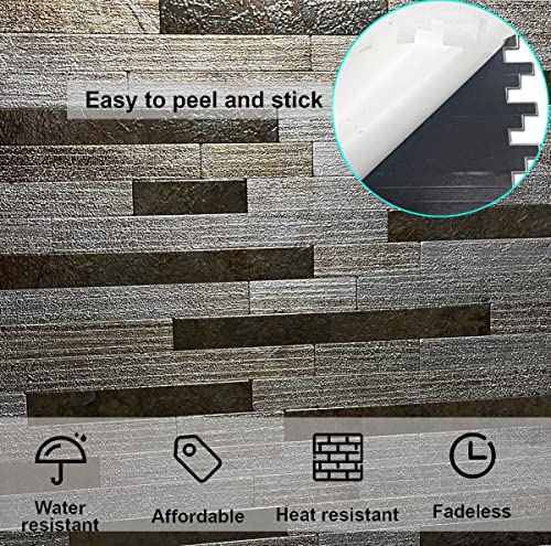 Ymmxge 5-Sheet Peel And Stick Backsplash Metal Tile，Stick On Kitchen Bathroom Walls Self-Adhesive Aluminum Mosaic (5, Metallic Beige) #TOP1