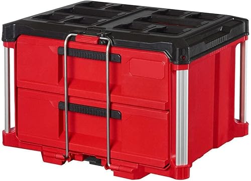 48-22-8442 para Milwaukee PACKOUT Caja de herramientas de 2 cajones, caja duradera con capacidad de 50 libras