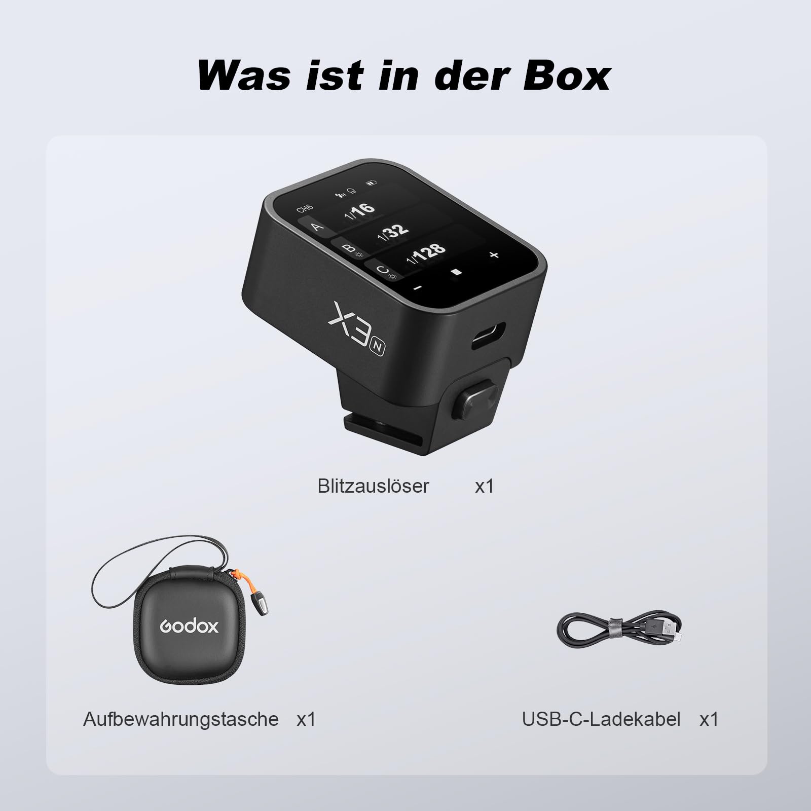 Godox X3-N bezprzewodowy wyzwalacz błyskowy OLED z ekranem dotykowym dla aparatu Nikon 2.4GHz bezprzewodowy 1/8000S HSS TTL funkcja TCM z wbudowanym akumulatorem, ładowalnym typem C, zdalny błysk do