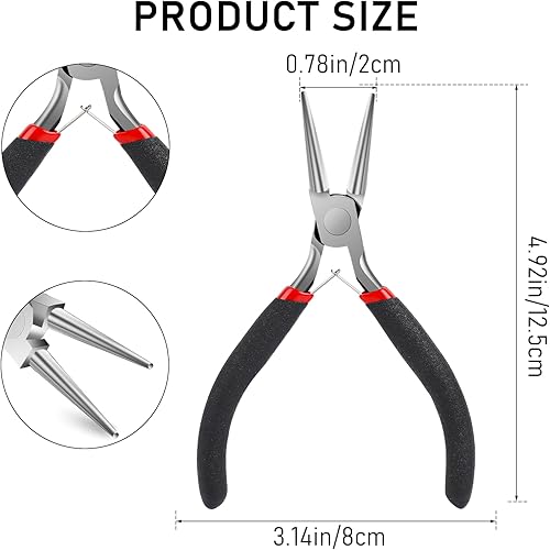 Miniatura 2 de Alicates de punta redonda, cortadores de alambre pequeños para manualidades, herramientas de fabricación de joyas, alicates de cuentas, herramientas