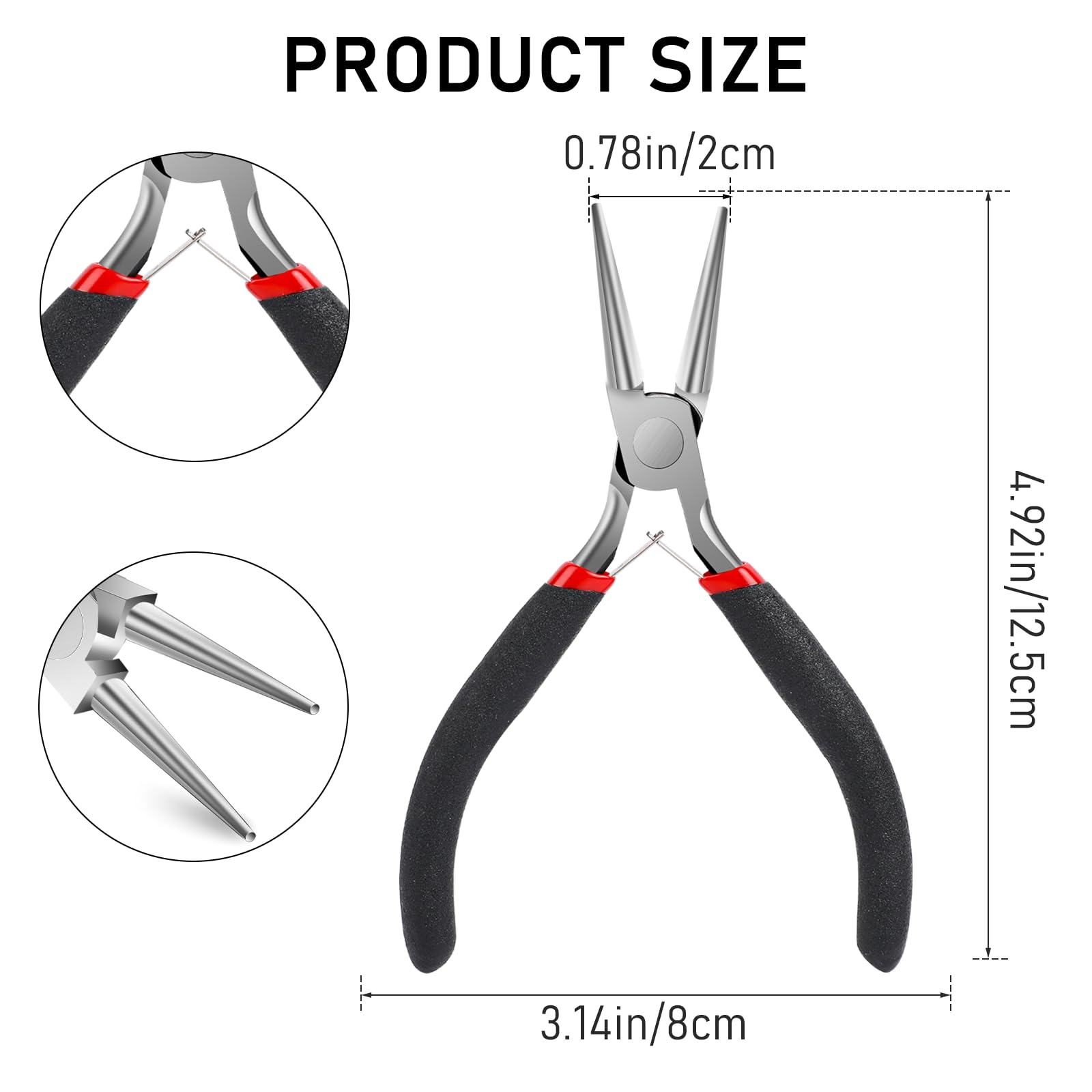 Small Wire Cutters for Crafts, Round Nose Pliers, Jewelry Making Tools Bead Pliers Tools for Jewelry Making, Jump Rings Making, Wire Wrapping