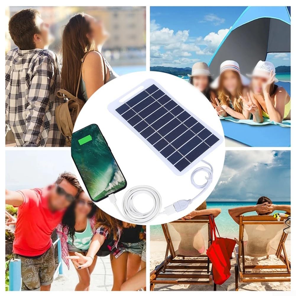 Pannello solare portatile impermeabile da 2 W 5 V per telefono cellulare, campeggio, escursionismo, ricarica, alta efficienza di conversione, pannello solare per campeggio ed escursionismo