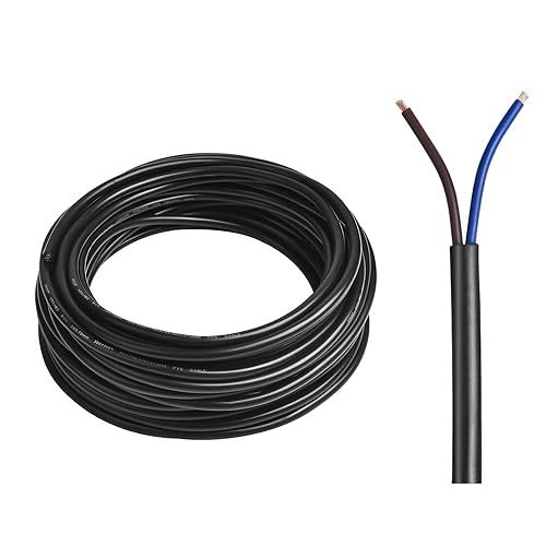 Cable eléctrico de calibre 18, 2 conductores, cable eléctrico de PVC trenzado de 100 pies, 18 AWG, cable de cobre sin oxígeno para tiras de