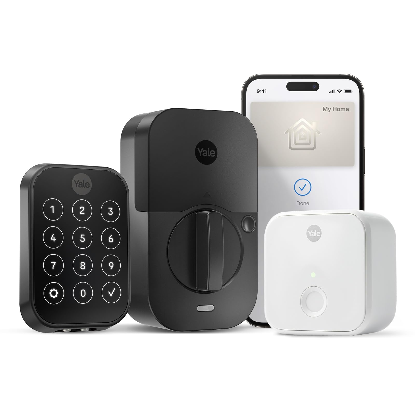 Photo 1 of Yale Assure Lock 2 Plus Apple Home Keys, Black Suede Keyless Entry Door Lock with Wi-Fi Connected Touchscreen Keypad for Code Entry, YRD450-N-CB1-BSP