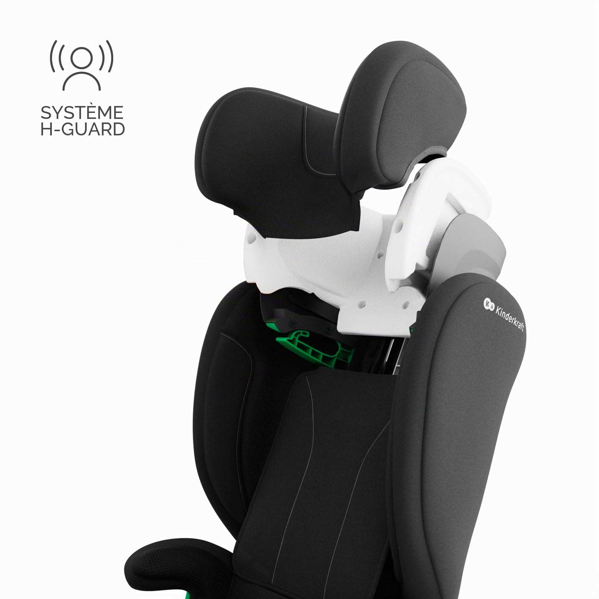 Kinderkraft JUNIOR FIX 2 PRO Siège Auto Enfant 100-150 cm ISOFIX H-GUARD SPS Noir