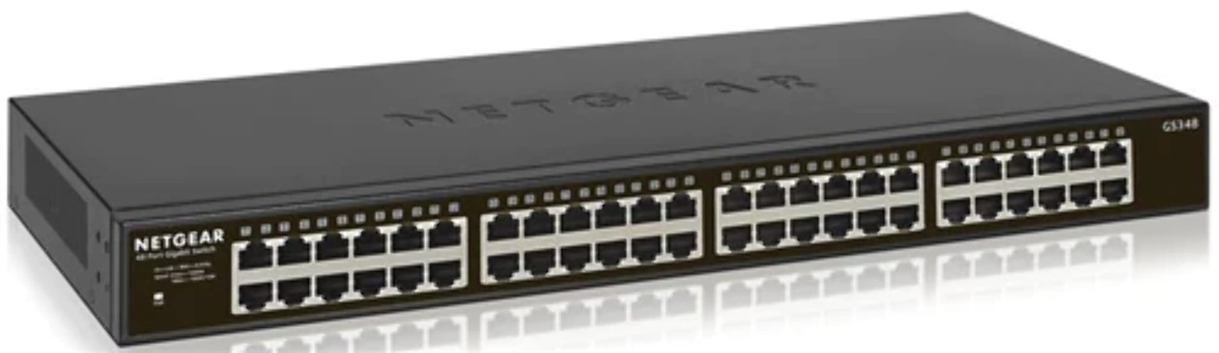 NETGEAR 48 Port Gigabit Ethernet Network Switch, Hub, Internet Splitter, Desktop/Rackmount, Fanless Housing for Quiet Operation (GS348), Black (B072LXX4SK) Amazon Price History, Amazon Price Tracker
