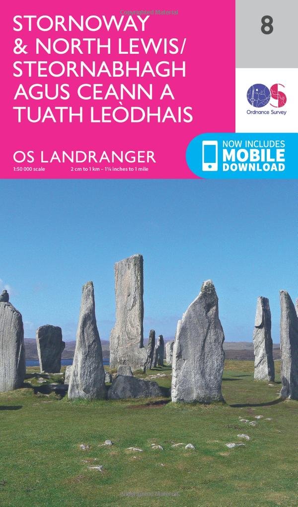 Stornoway & North Lewis / Steornabhagh Agus Ceann a Tuath Leòdhais Map | Rona / Rònaidh | Ordnance Survey | OS Landranger Map 8 | Scotland | Walks | Cycling | Days Out | Maps | Adventure