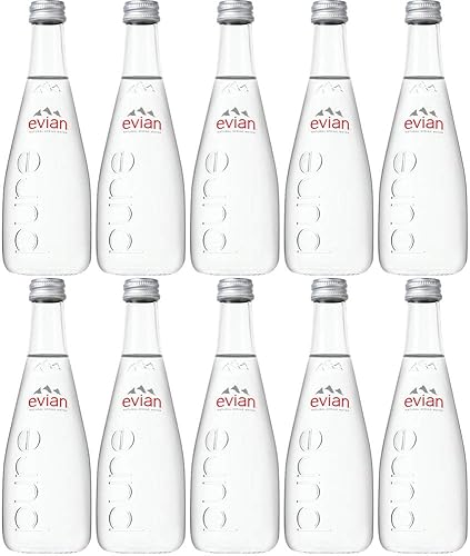 Miniatura 10 de Evian Agua de manantial natural 111 onzas líquidas 20 botellas de vidrio