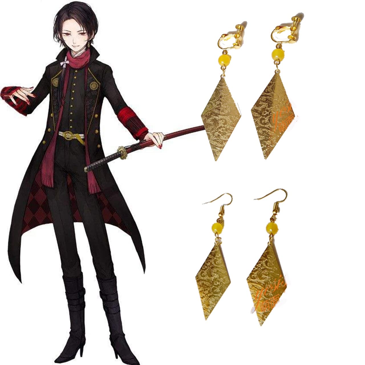 Amazon.co.jp: イヤリング 刀剣乱舞 加州清光 耳飾り ピアス 人気 