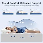 TEXARTIST Mattress Topper Full Size Thick Mattress Cover Breathable Cooling Pillow Top Double Mattress Pad for Back Pain with 8-21" Deep Pockets,White