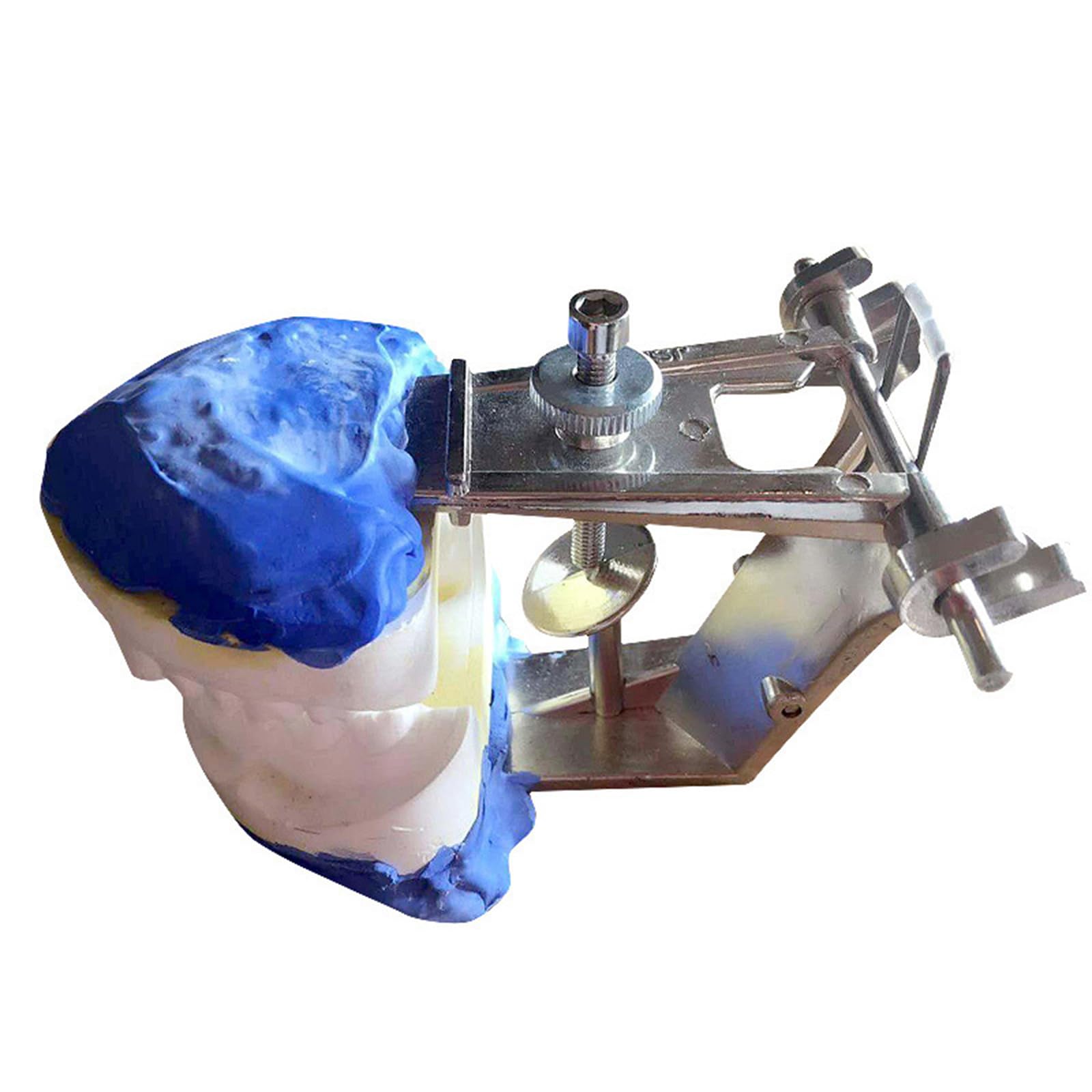 Articolatore Dentale Semplice - Articolatore Universale per Protesi Dentarie - Supporto per morso Semplice per Modello in Gesso per Protesi dentaria, Argento, 8，Silver 8CM