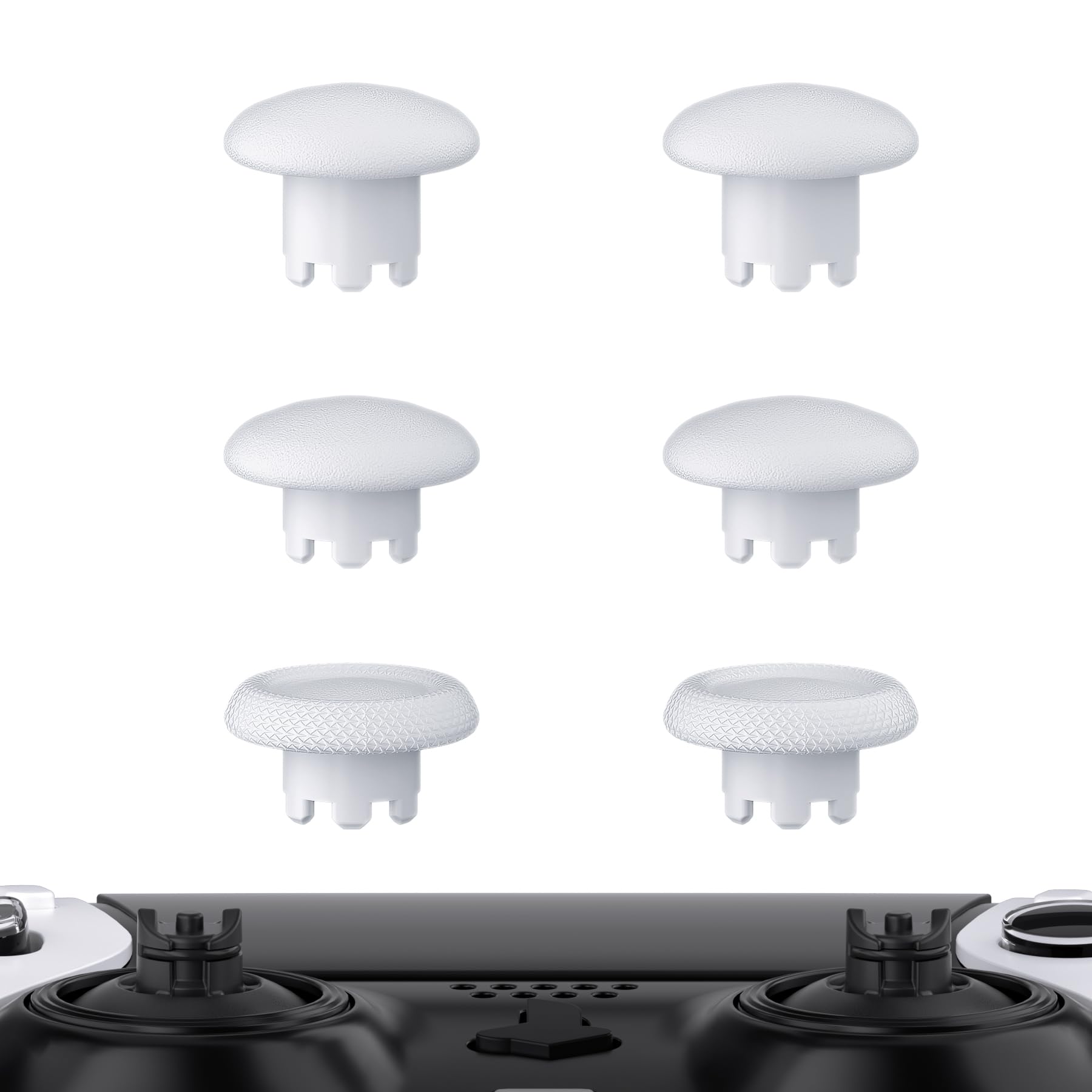 eXtremeRate Robot białe wymienne pałeczki do kontrolera PS5 Edge, niestandardowe wymienne nakładki joysticka analogowego do kontrolera krawędzi PS5 - kontroler i podstawa drążka nie są dołączone