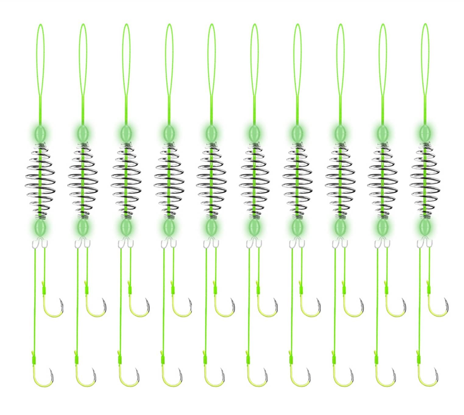 Carp Fishing Hair Rigs Equipment, 10pcs Bait Cage Trap Fishing Hooks with Spring Feeder