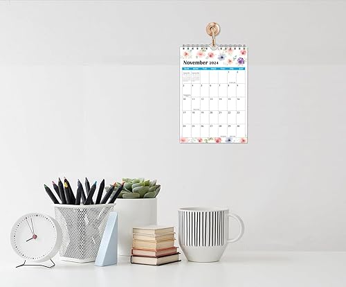 Miniatura 7 de Mini calendario de pared 2024-5.5 x 8.5 pulgadas, calendario colgante de 18 meses, desde enero de 2024 a junio de 2025, calendario pequeño de notas,