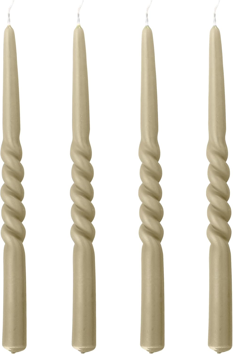 Bloomingville Set of 4 Twist Candles in Natural/Beige Made of Paraffin, Height: 30 cm, Diameter: 2.2 cm