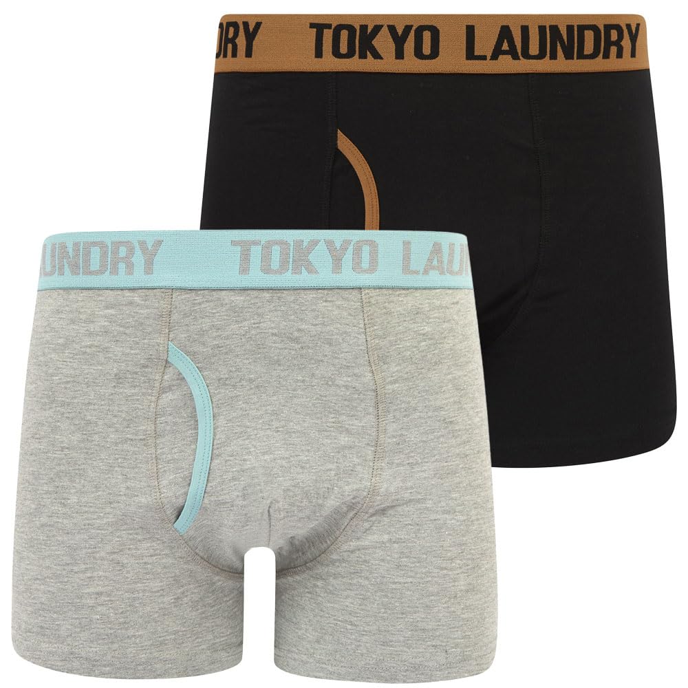 Tokyo Laundry Men's 2 Pack Gift Box Stretch Cotton Boxer Shorts Set