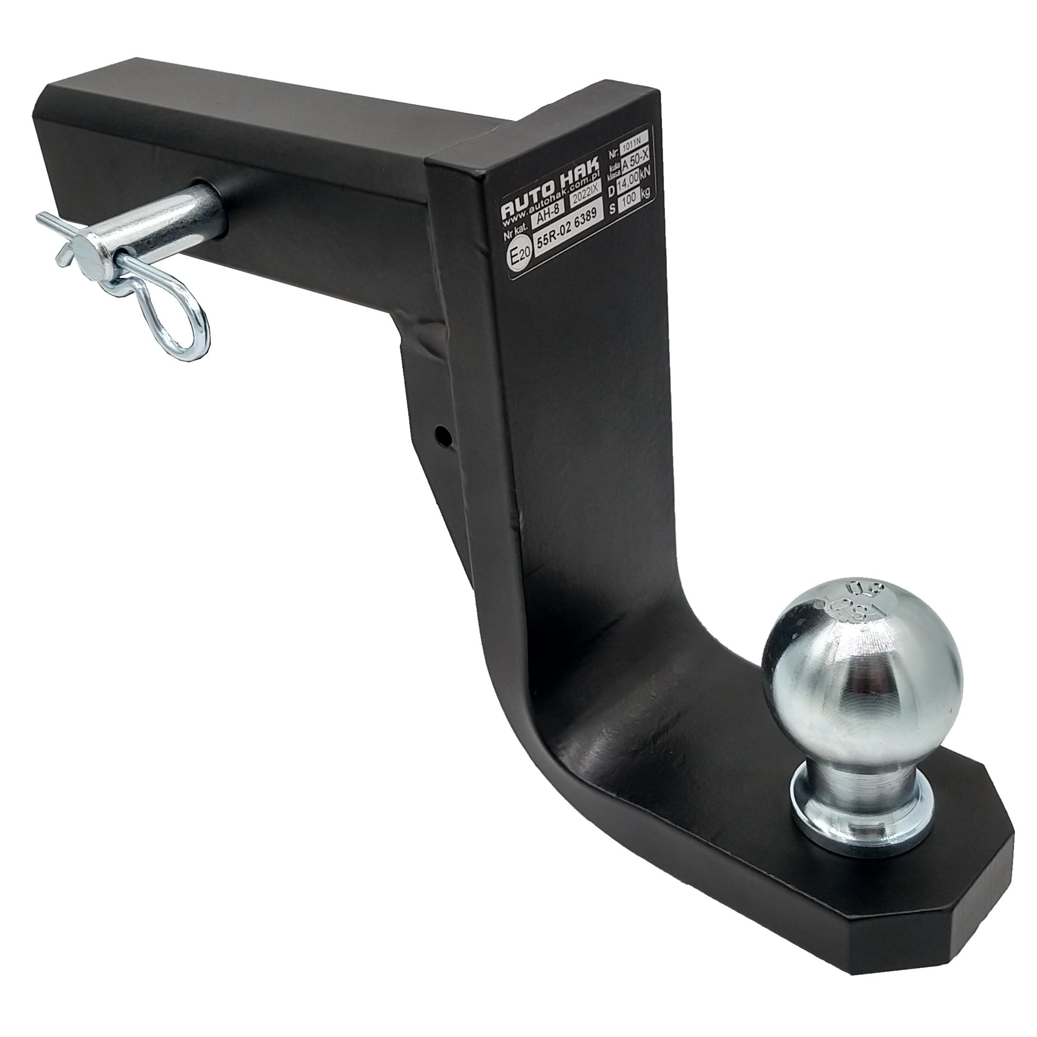 XIMPLIO Inserto AHK con cuneo, adattatore americano per veicoli statunitensi, attacco tubo quadrato (ricevitore) 2 pollici – 51 x 51 mm (altezza -100 mm)