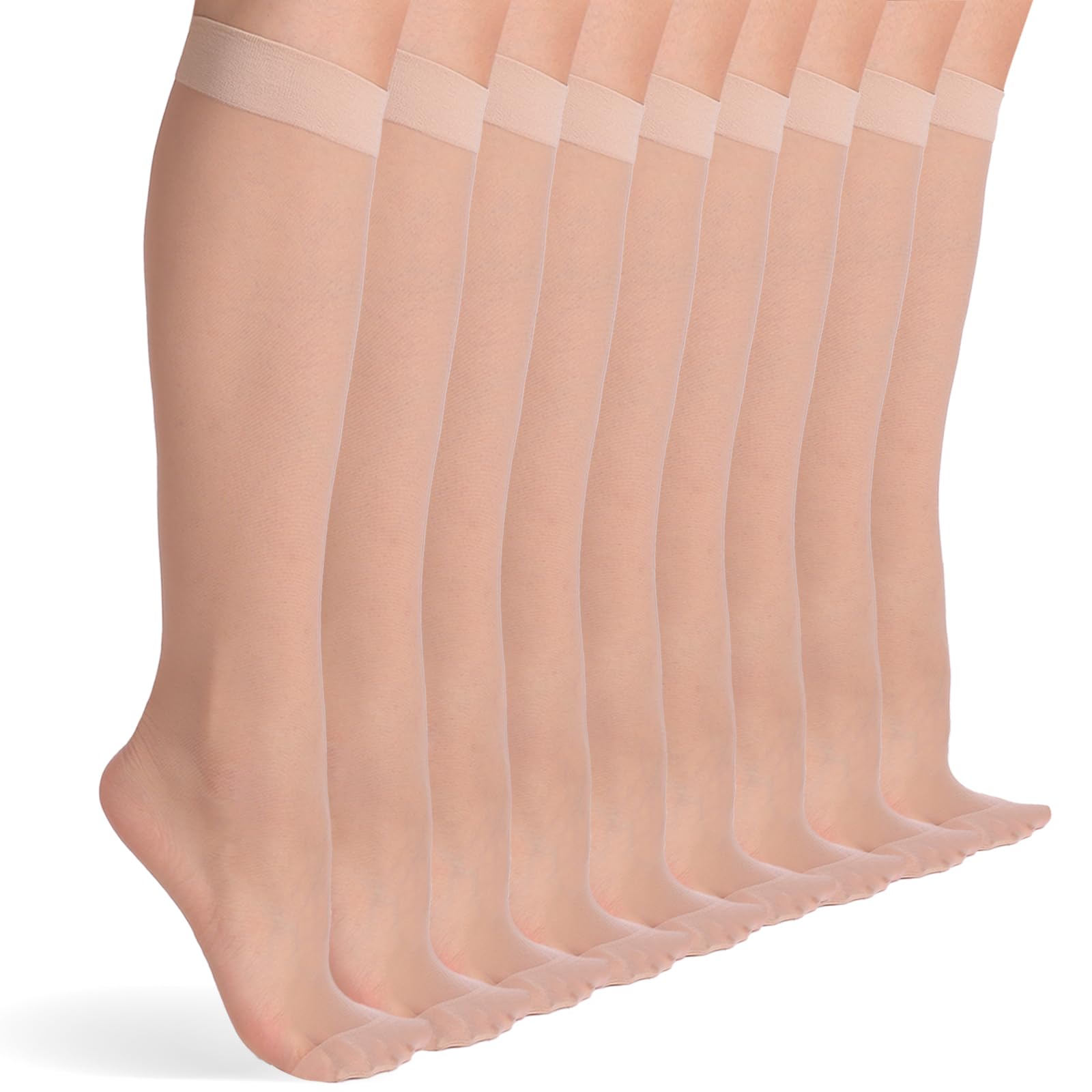 Ha Wa Women's Skin 9 Pairs Ankle Sheer Socks For ,Premium 20Dnner Pop Socks In Black & Nude One Size
