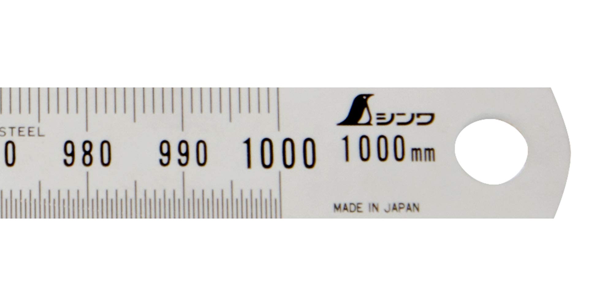 うずほど専用 細巾直尺 シルバー 1m - シンワ測定株式会社