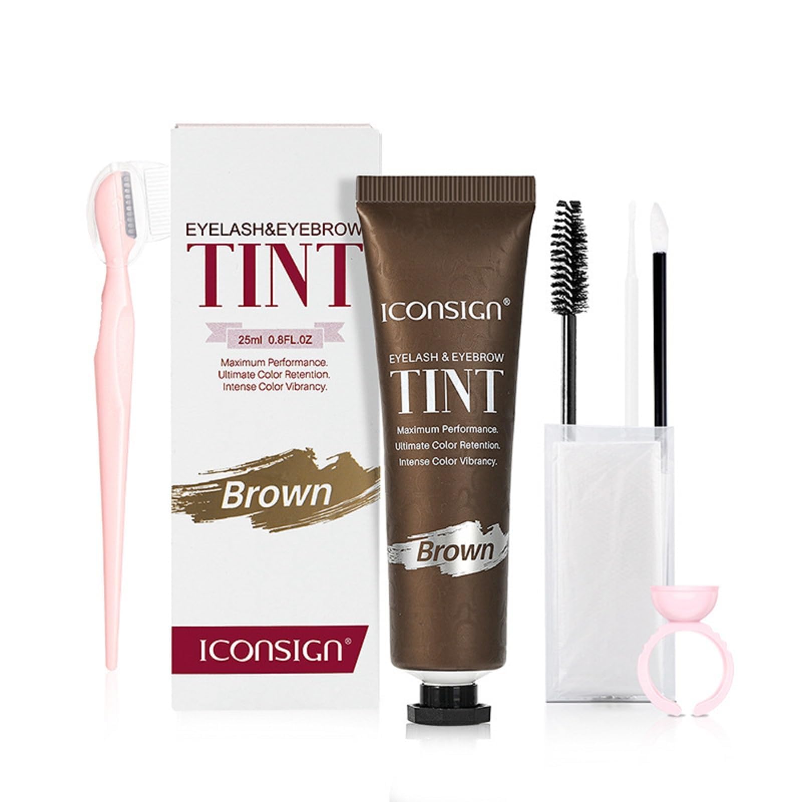 Duoffanny Kit De Tinte De Cejas Y PestañAs, 25ml Tinte Cejas Profesional Tinte PestañAs Color De Cejas De Hasta 4-6 Semanas, FáCil Y RáPida AplicacióN, Para Uso DoméStico O De SalóN (Marrón)