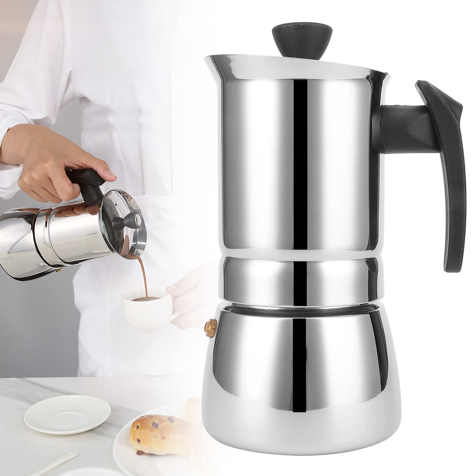 Cafetera portátil Moka Latte Espresso de acero ino... – Grandado