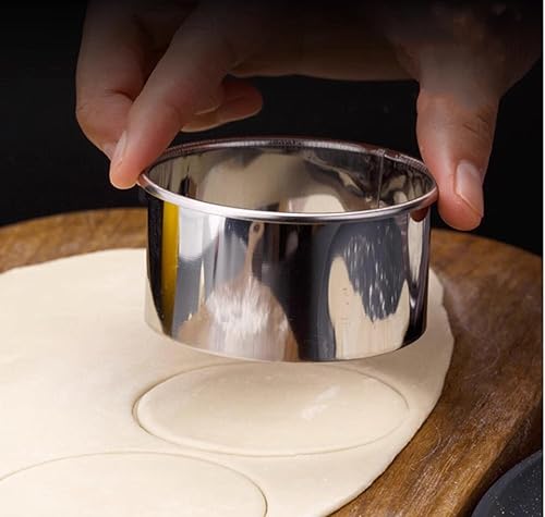 Miniatura 4 de Juego de 6 cortadores redondos de galletas Moldes circulares de acero inoxidable para pasteles, galletas, albóndigas, pasteles, moldes de dona para