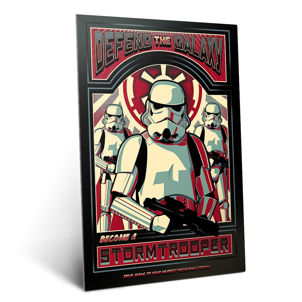 Displate Metallposter Star Wars – Verteidige die Galaxis – Propaganda – Darth Vader – Sammlergeschenk – Premium Wanddekoration Wandkunst Deko Film Poster – 32 cm x 45 cm