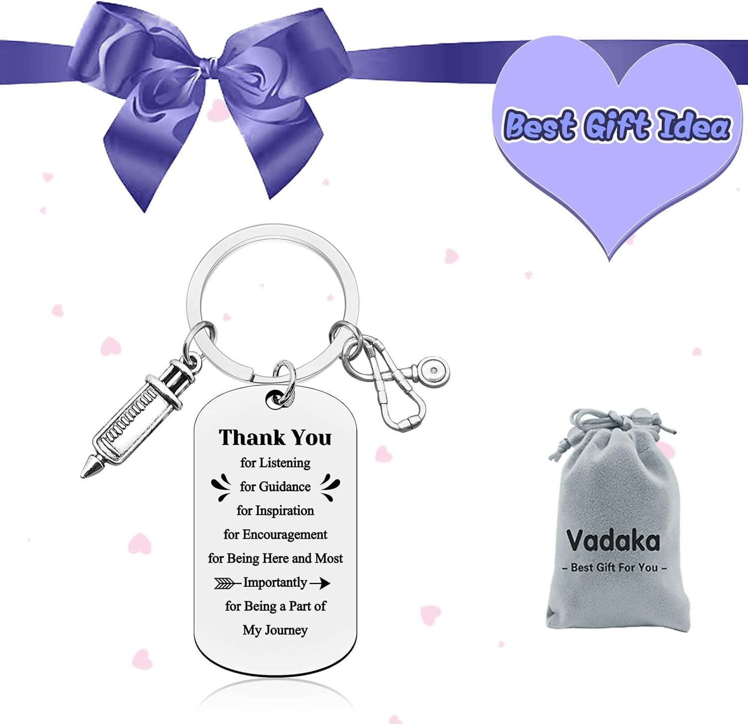 Vadaka Nurse Gift for Women Nurse Appreciation Gift Keychain Nurse Graduation Gift Nursing School Students Gifts Nurse Practitioner Thank You Gift Nurses Week Gifts Rn Gifts For Nurses Birthday Gifts - Image 7