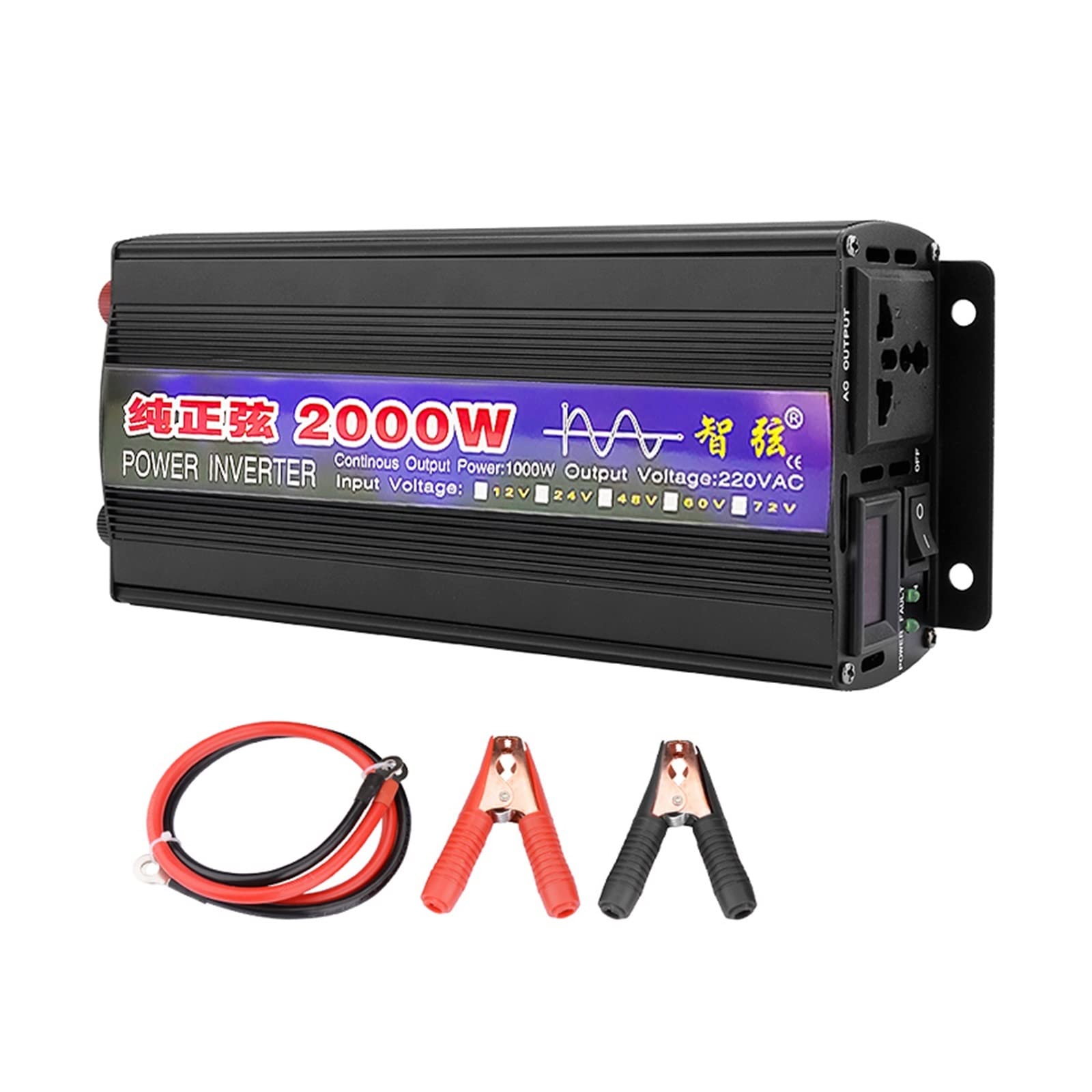 Onduleur onde sinusoïdale pure 2000W à haut rendement énergétique 12V