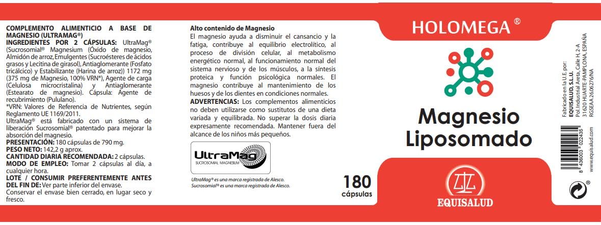 EQUISALUD Holomega Magnesio Liposomado suplement diety w kapsułkach 180 szt.