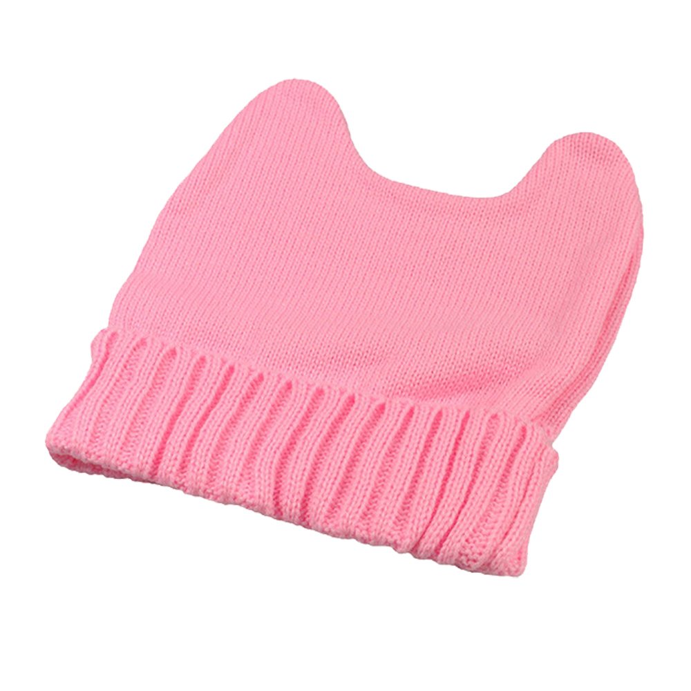 Women's Knit Cat Ears Beanie Hat, pink one size