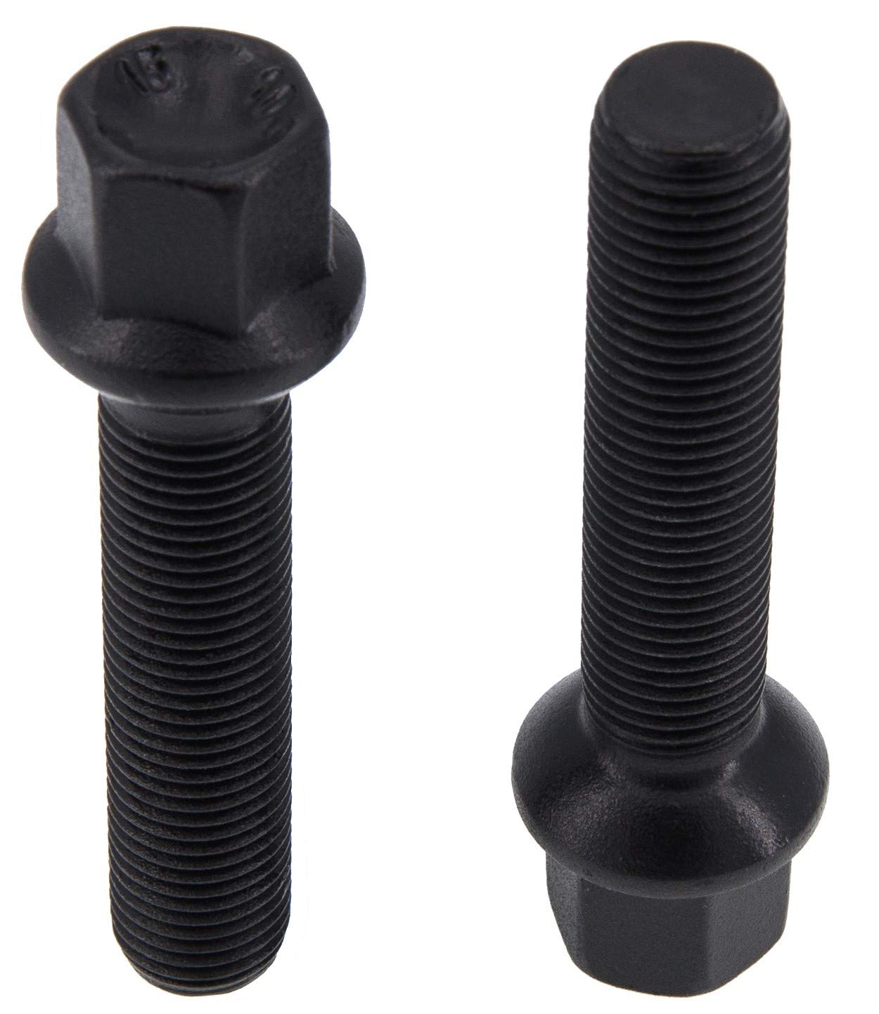 levando 20 sztuk śrub do kół M14 x 1,5 35 mm długość trzonu R14 D = 28 mm SW17 – zestaw sworzni kół z 20 śrubami do kół w jakości OE, do felg aluminiowych i wymiany opon, kolor czarny
