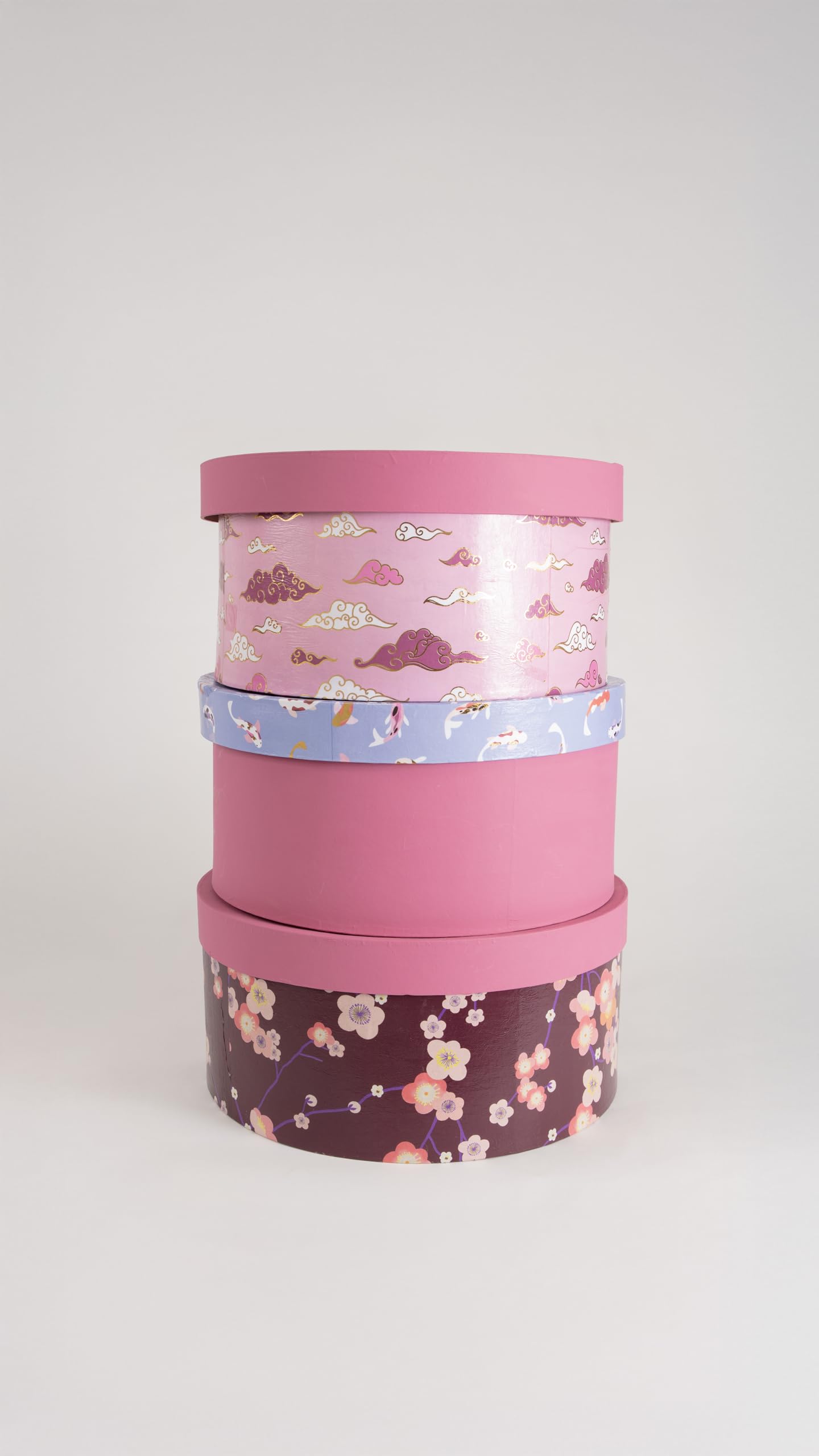 Decopatch BTS907C - 1 confezione da 3 scatole di cartapesta (31x31x16cm - 32x32x16 cm e 33x33x16 cm), cappelliere