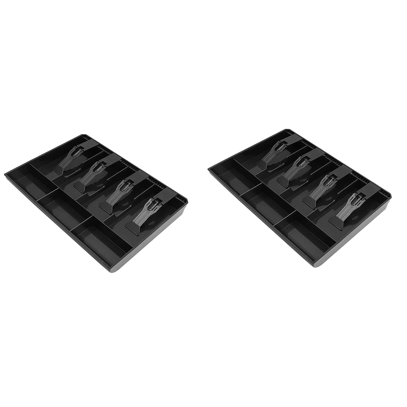 Hndhbfgrt 2X Cash Register Drawer - Tray Replacement 4 Bill/3 Coin Cash Register Insert Tray,12.6 x 9.6 x 1.4Inch