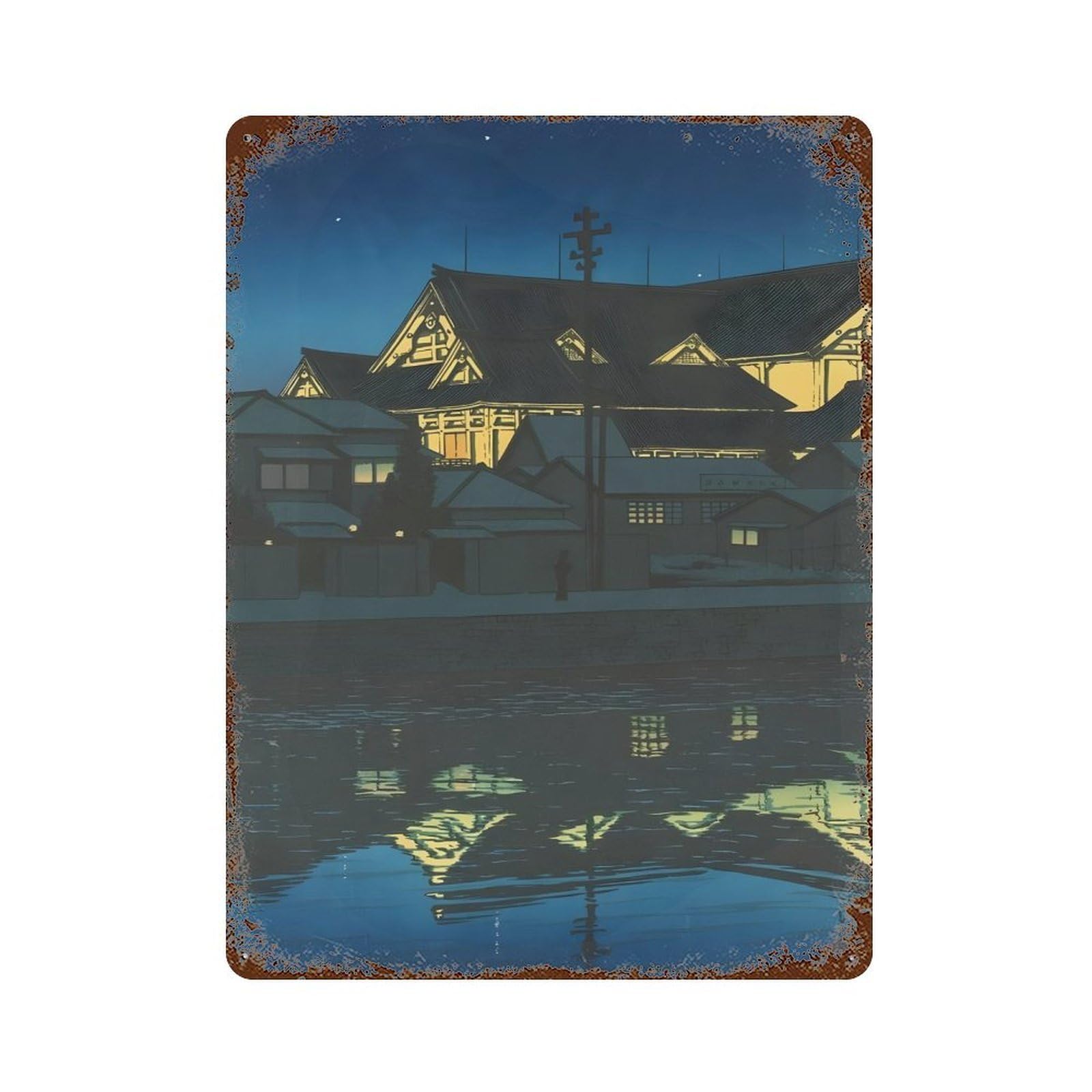 xiaoxiaoshen Hasui Kawase (30) Wall Decor Art Metal Tin Poster Modern Home Decor Art Home Bar Shop Decorations Vintage Sign 40x30cm
