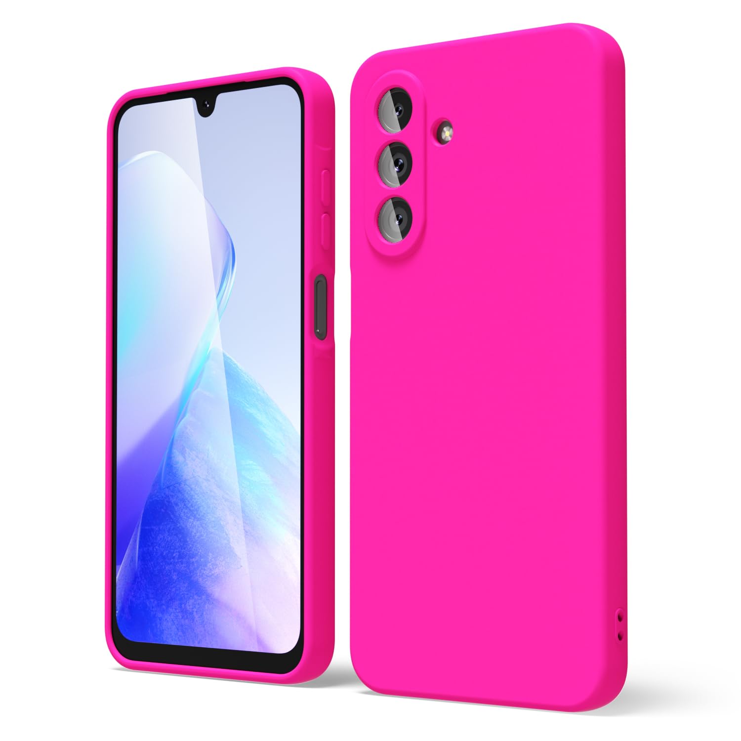 oakxco Funda Silicona para Samsung Galaxy A26 5G, Gel de Goma Suave y Delgada, TPU Liso Mate Color Puro Funda Minimalista, Elegante Ultra Slim Mate Protección Case, Rosa Fucsia