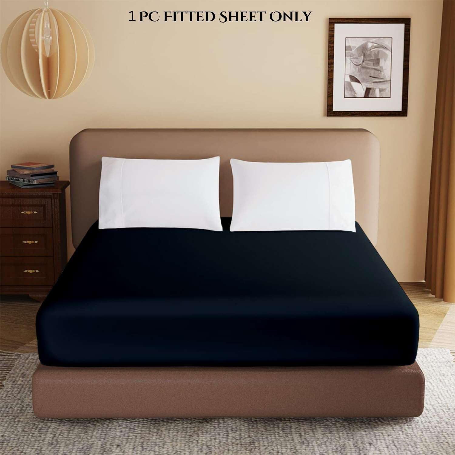 Premium Hotel Quality 1-Piece Fitted Sheet, Softest Quality Microfiber - Deep Pocket up to 15 inch, Wrinkle and Fade Resistant, Queen, Light Grey Solid