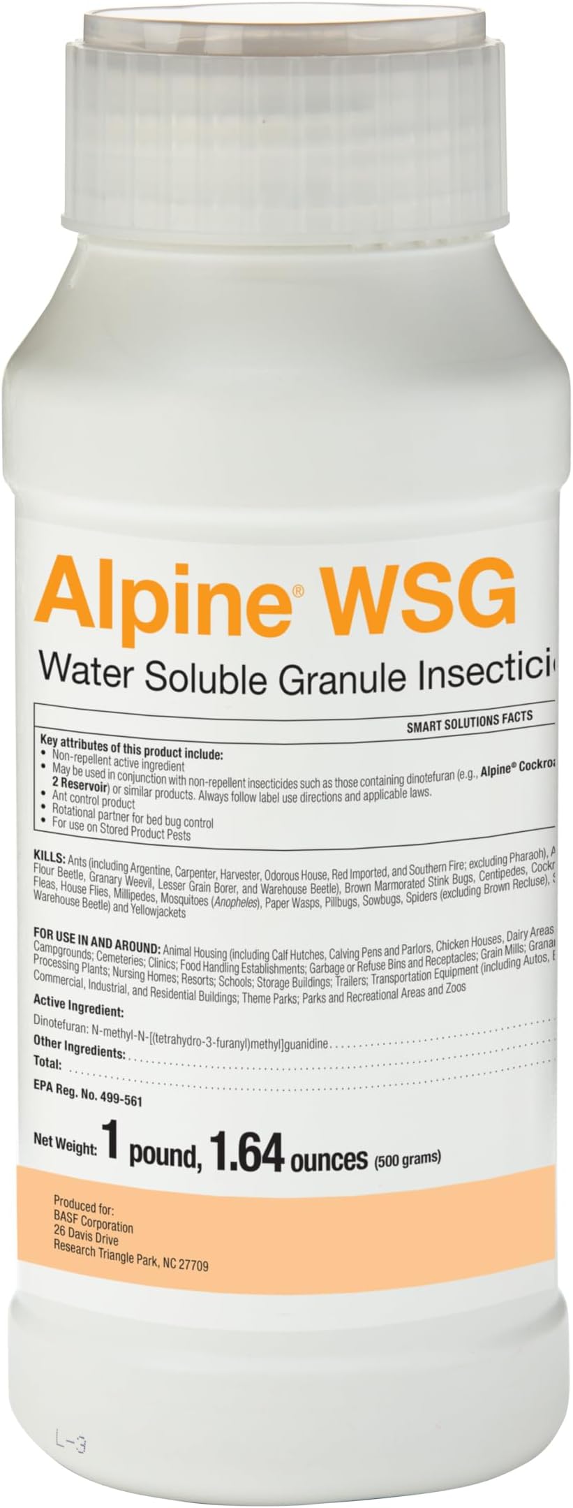 BASF Alpine WSG Water Soluble Granule Insecticide, Indoor Outdoor Pest Control for Ants, Flies, Bed Bugs, German Cockroach, 500g