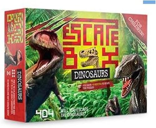 404 on the Board Escape Box Dinosaurs | Room in a Fun for Family Game Night Puzzle Resolving Kids and Adults Ages 5+ 2-5 jugadores, tiempo promedio