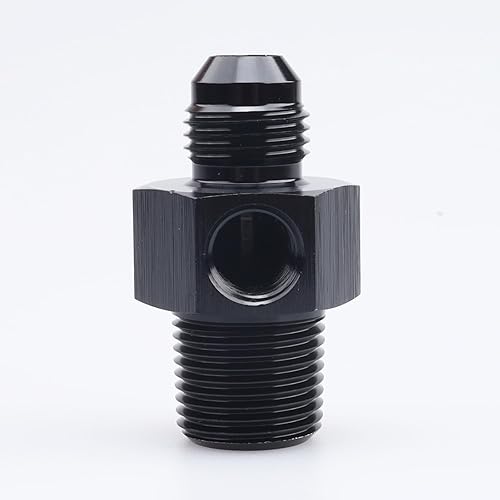 Miniatura 5 de Aluminio -6 AN macho a rosca NPT de 14 "con 18 "NPT Sensor GaugeGage Port Adaptadores de toma de presión, negro