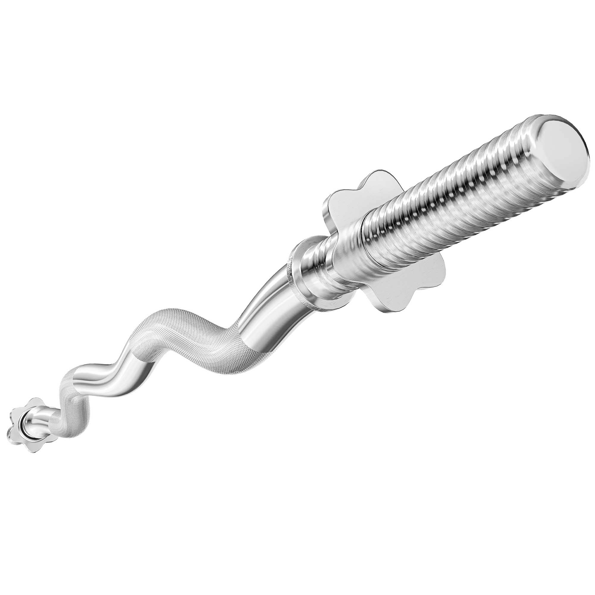HOP-SPORT® barre de musculation 30 mm, Barre d'haltères longues 167 cm, 150 cm, 180 cm, super SZ 120 cm, courte 40 cm en acier chromé avec filetage, pour disques d’haltère 31 mm, Chrome