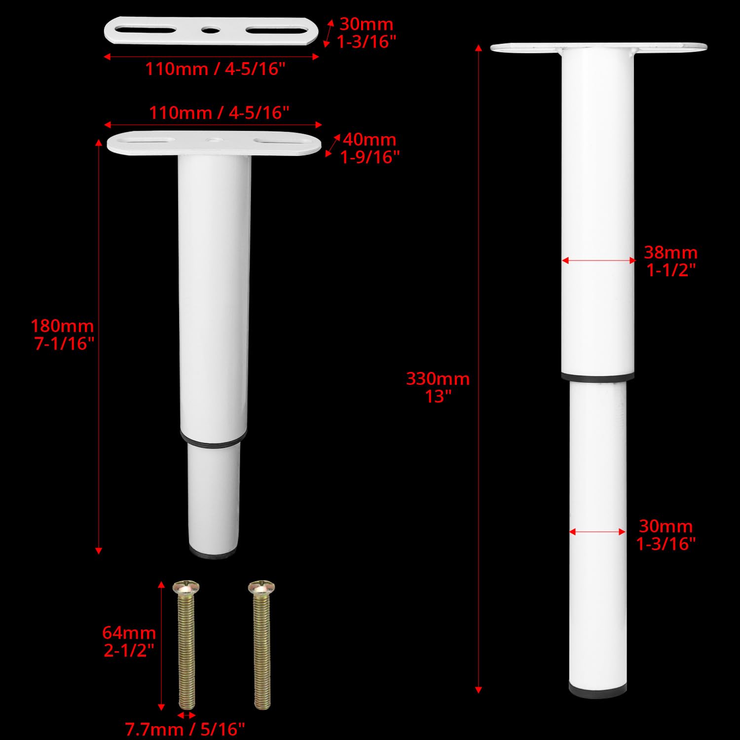 DODUOS Set van 2 verstelbare poten voor bed, 150-275 mm verstelbare meubelpoten, zwaar belastbare bedframe lattensteunpoot voor keuken, tafel, stoel, bank, zwart DODUOS Set van 2 verstelbare poten voor bed, 150-275 mm verstelbare meubelpoten, zwaar belastbare bedframe lattensteunpoot voor keuken, tafel, stoel, bank, zwart