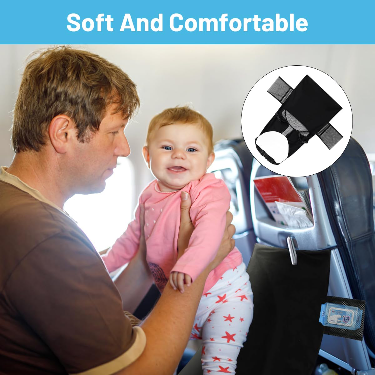 Lit Bébé pour Voyage en Avion,Lit Bébé Avion,Lit d'avion pour Tout-Petit,Essentiels de Voyage pour Voler avec Les Enfants,Convient aux Enfants pour S'allonger et se Reposer