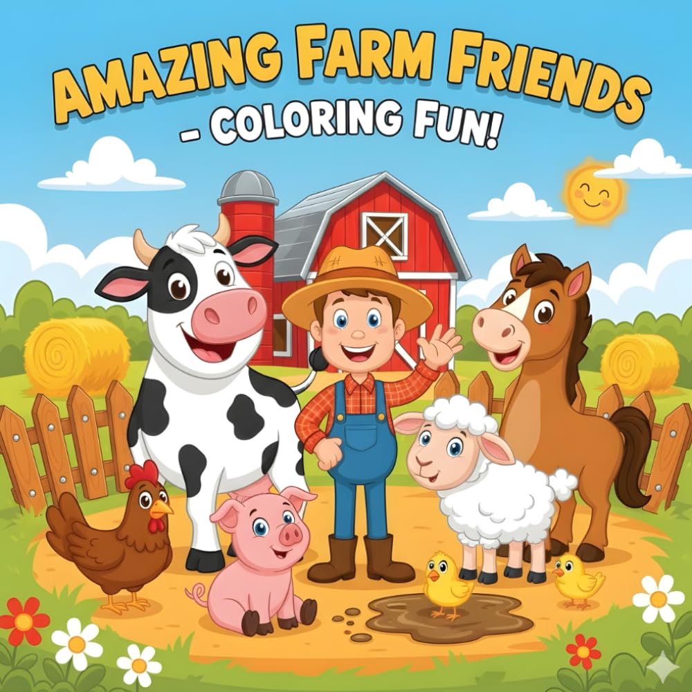 Amazing Farm Friends Coloring Book: Color, Play, and Meet Friendly Farm Animals!